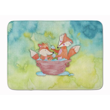Carolines Treasures Foxes Bathing Watercolor Machine Washable Memory Foam Mat BB7350RUG